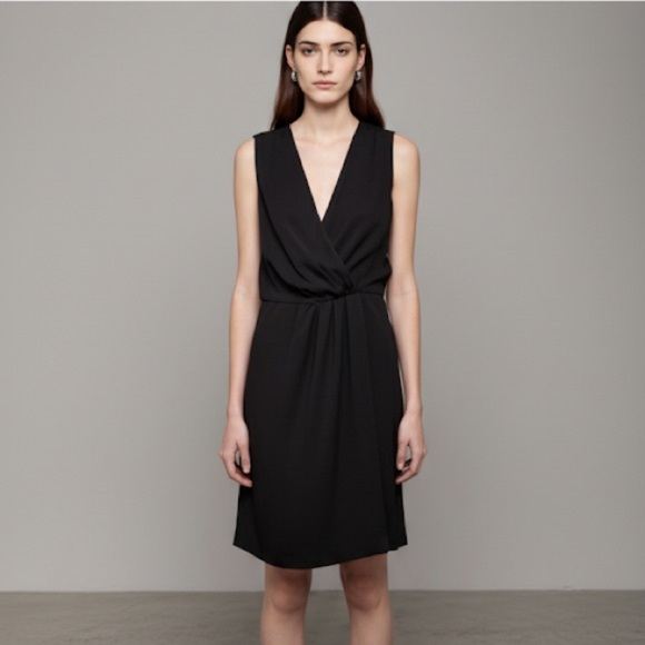 Joseph Dresses & Skirts - Joseph black crepe Stellina wrap front sleeveless dress - size 38 (US 6)